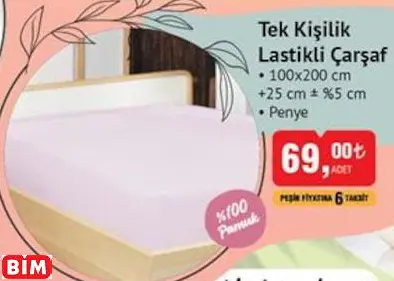 TEK KİŞİLİK  LASTİKLİ ÇARŞAF